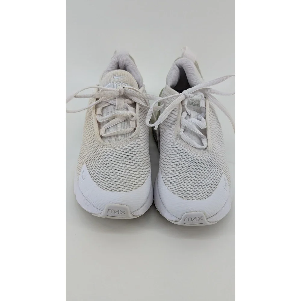 Nike Air Max 270 White Mesh Running Shoes Kids Size 2.5Y BQ5776-101